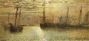 Atkinson Grimshaw Whitby Harbour Sweden oil painting artist